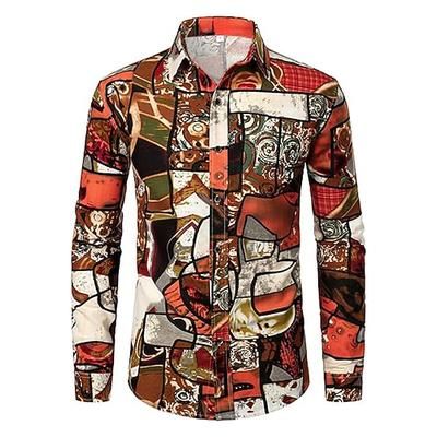 Retrò Vintage Anni '70 Camicia Hippie Floreale Costume Per uomo Giorno dei Re Halloween Carnevale Feste Festa / Sera Casual Quotidiano Adulti Camicia