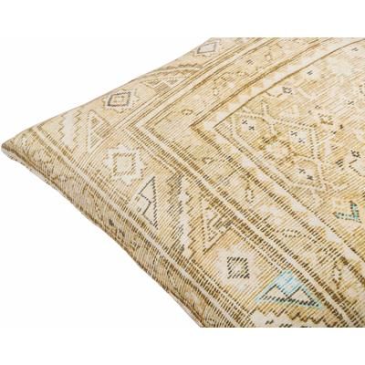 Acasia 20" Square Traditional Beige/Tan/Mustard/Aqua Outdoor Throw Pillow - Boutique Rugs