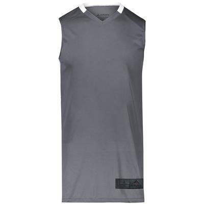 Augusta Sportswear 1731 Athletic Youth Step-Back Basketball Jersey T-Shirt in Graphite Grey size XL | Polyester