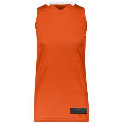 Augusta Sportswear 1732 Athletic Women's Step-Back Basketball Jersey T-Shirt in Orange/White size Large | Polyester