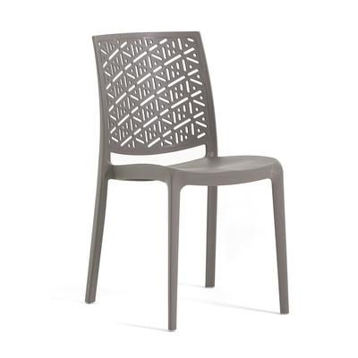 Set di 6 sedie in resina con fibra di vetro tortora