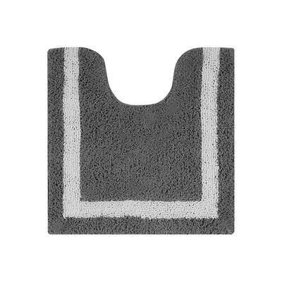 Hotel Collection 100% Cotton 20" X 20" Contour Bath Rug by Brylane Home in Gray White