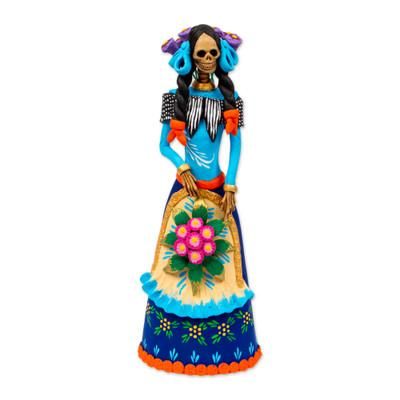 La Catrina Maria,'Hand Painted Ceramic Catrina Statuette'