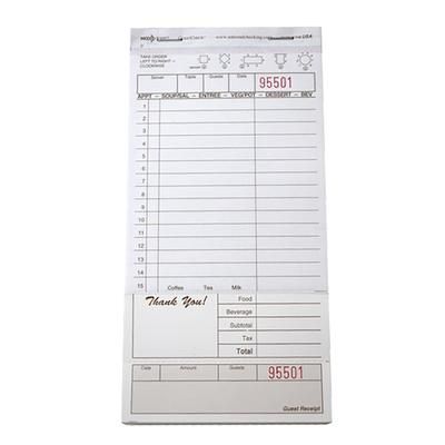 National Checking Company T4997BK Guest Check - 2 Parts Booked, 2 Lines