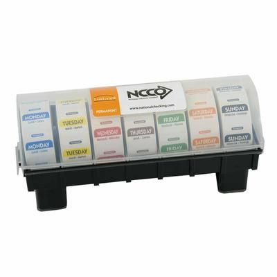 National Checking Company P1KIT Label Dispenser for 1" x 1" Permanent Labels - Plastic, Black