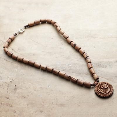 Tulsi Mala,'Traditional Tulsi Wood Jagannatha Beaded Pendant Necklace'