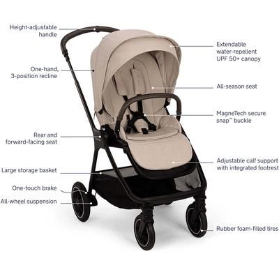 Nuna TRIV Next Compact Stroller - Biscotti