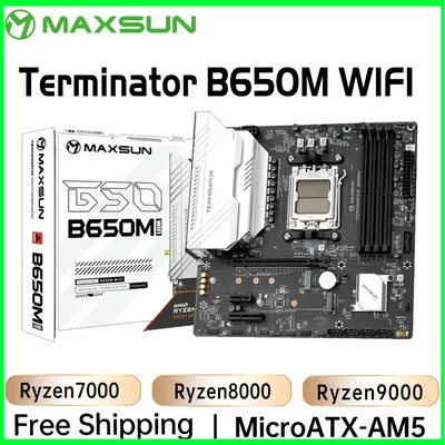 MAXSUN Terminator B650M WiFi6 Computer Motherboard support AMD CPU AM5 Ryzen7000 Ryzen8000 Ryzen9000 Bluetooth 5.2 DDR5 SATA3.0