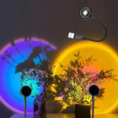 USB Sunset Light LED Rainbow Neon Night Lamp Mobile Phone Self Photography Light Wall Atmosphere