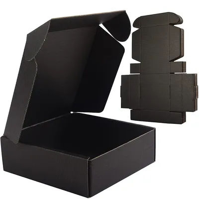 Black Shipping Box Cardboard Corrugated Mailer Boxes for Small Business Shipping Packaging Craft Gifts Giving Products 2024