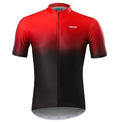 Per uomo Maglia da Ciclismo Sfumatura Manica Corta Bicicletta Maglia con 3 tasche posteriori Strisce Riflettenti Tasca Posteriore Elastico Dislittamento Gli sport Nero Giallo Viola scuro Abbigliamento