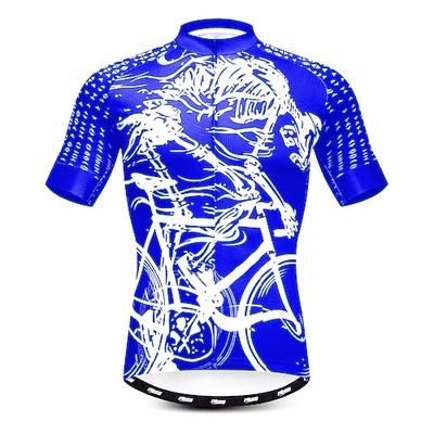 Per uomo Maglia da Ciclismo A Motivi Teschio di zucchero Scheletro Manica Corta Bicicletta Maglia Top con 3 tasche posteriori Mountain Bike MTB Ciclismo su strada Asciugatura Rapida Cerniera Frontale