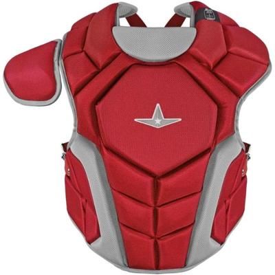 All Star Top Star NOCSAE Certified Baseball Catcher's Chest Protector - Ages 12-16 Scarlet