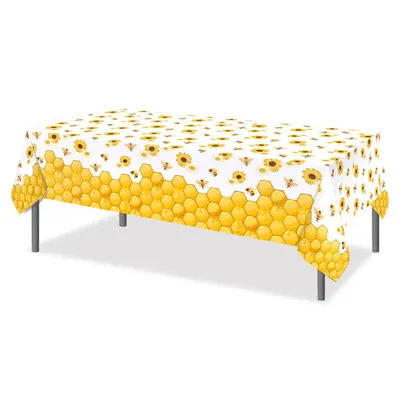 Couverture de Table PE abeille miel tournesol, décorations de fête d'anniversaire, nappe en plastique jetable, tapis de Camping, fournitures de fête