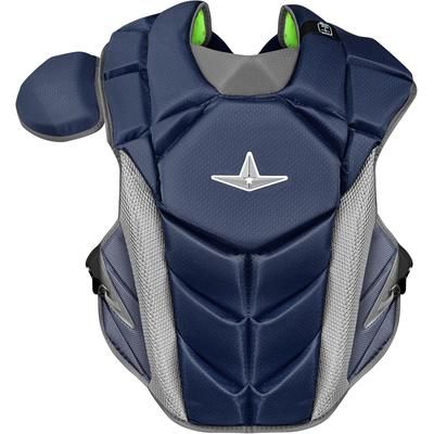 All Star MVP-PRO NOCSAE Certified Adult Baseball Catcher's Chest Protector Navy/Graphite
