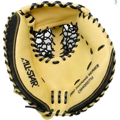 All Star The Keyhole 33.5" Catcher's Training Mitt - Right Hand Throw Tan/Black