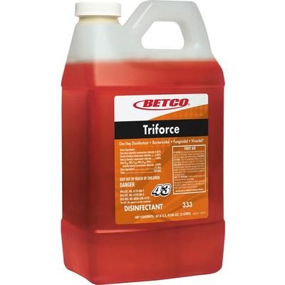 Betco 3334700 Triforce Disinfectant - Concentrate - 67.6 fl oz (2.1 quart) - Fresh Scent - 1 Each - Orange