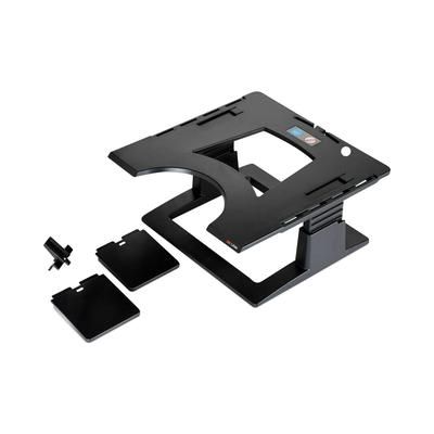 3M LX500 Adjustable Notebook Riser, 13" x 13" x 4" to 6", Black, Supports 20 lbs