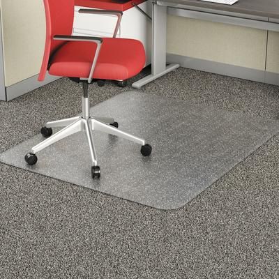Alera MAT4660CFPR Occasional Use Studded Chair Mat for Flat Pile Carpet, 46 x 60, Rectangular, Clear ALEMAT4660CFPR