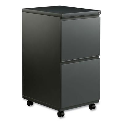 Alera PBFFCH Two-Drawer Metal Pedestal File with Full-Length Pull, 14.96w x 19.29d x 27.75h, Charcoal ALEPBFFCH