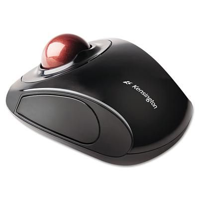 Acco 72352 Orbit Wireless Mobile Trackball, 2.4 GHz Frequency/30 ft Wireless Range, Left/Right Hand Use, Black/Red KMW72352