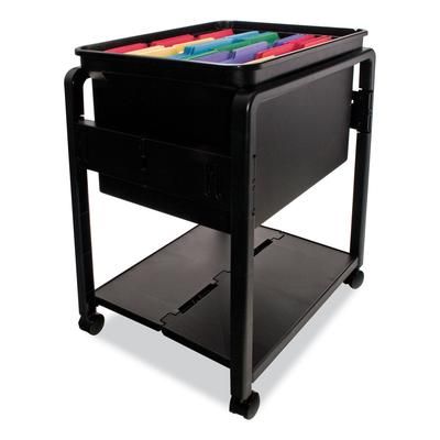 Advantus AVT-55758 Folding Mobile File Cart, 14.5w x 18.5d x 21.75h, Clear/Black