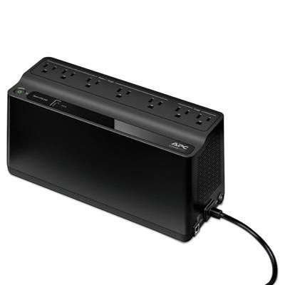 APC BE600M1 Smart-UPS 600 VA Battery Backup System, 7 Outlets, 490 J