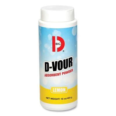 Big D Industries 166 D-Vour Absorbent Powder, Canister, Lemon, 16oz, 6/Carton - Case of 6 BGD166