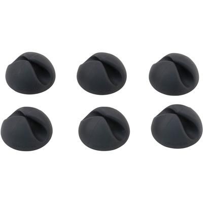 Bluelounge BLUCDBL Cable Clip, CableDrop, 1-1/10"Wx1-1/10"Lx3/5"H, 6/PK, Black - Pack of 6