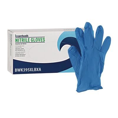 Boardwalk 395XLBXA Disposable General-Purpose Powder-Free Nitrile Gloves, X-Large, Blue, 5 mil, 100/Box - Box of 100 BWK395XLBXA