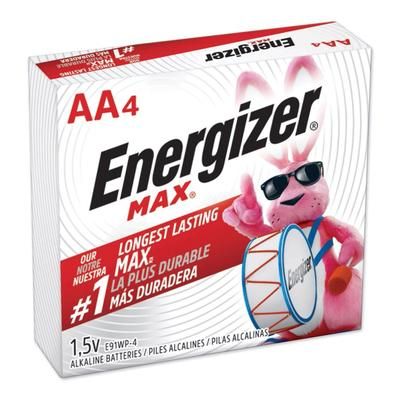 Energizer E91PK MAX AA Alkaline Batteries 1.5 V, 4/Pack - Pack of 4