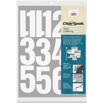 Chartpak/Pickett 01196 Vinyl Numbers, 4 , White CHA01196