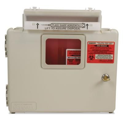 Covidien SWMU000609 Locking Wall Mount Sharps Cabinet System, 5 qt, Beige CVDSWMU000609