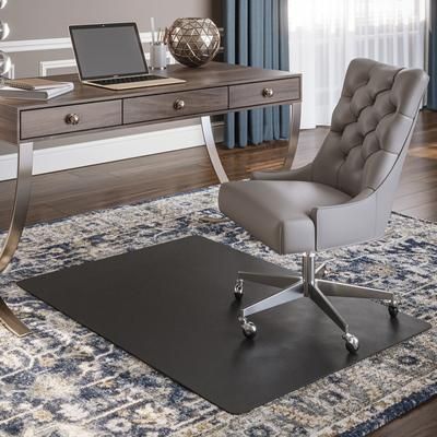 Deflecto CM11242BLK Rectangular Chairmat, Low Pile, 45"x53", Black DEFCM11242BLK