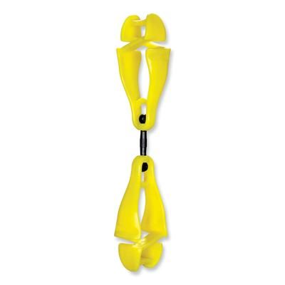 Ergodyne 19419 Squids 3420 Dual Clip Swivel Glove Clip Holder, 1 x 0.6 x 5.5, Acetal Copolymer, Lime, Ships in 1-3 Business Days
