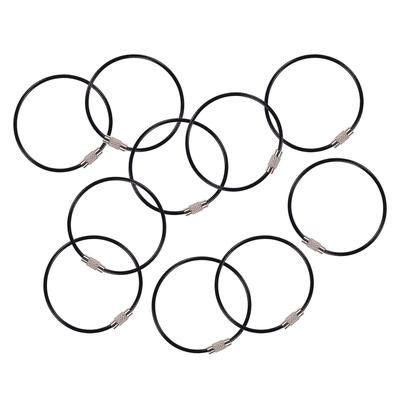 Ergodyne 13722 Arsenal 5719 Wire Cable Key Ring, 1.88" dia, Iron, Black, 10/Pack, Ships in 1-3 Business Days EGO13722