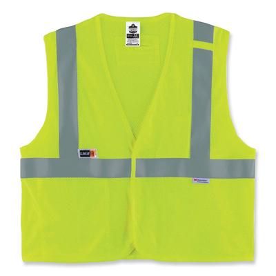 Ergodyne 21493 GloWear 8260FRHL Class 2 FR Safety Hook and Loop Vest, Modacrylic/Kevlar, Small/Medium, Lime, Ships in 1-3 Business Days