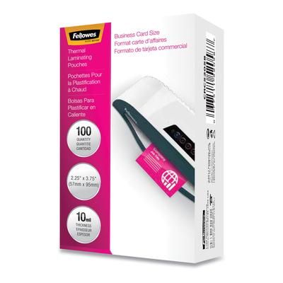 Fellowes 52058 Laminating Pouches, 10 mil, 3.75" x 2.25", Gloss Clear, 100/Pack - Pack of 100