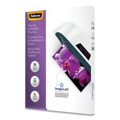 Fellowes 52225 ImageLast Laminating Pouches with UV Protection, 3 mil, 9" x 11.5", Clear, 50/Pack - Pack of 50