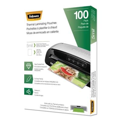 Fellowes 5743501 Laminating Pouches, 5 mil, 9" x 11.5", Gloss Clear, 100/Pack - Pack of 100