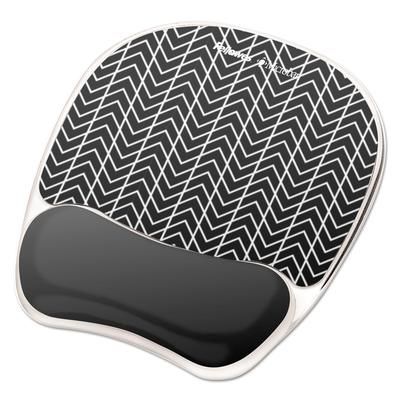 Fellowes 9549901 Photo Gel Mouse Pad with Wrist Rest with Microban Protection, 7.87 x 9.25, Chevron Design FEL9549901