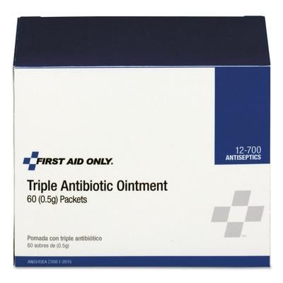 First Aid Only 12700 Triple Antibiotic Ointment, 0.5 g Packet, 60/Box - Box of 50 FAO12700