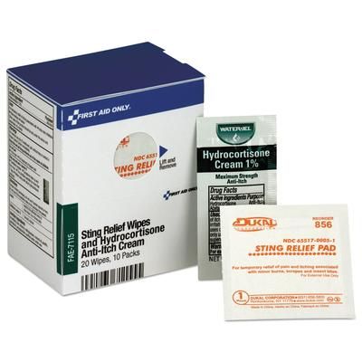 First Aid Only FAE7115 Refill for SmartCompliance Cabinet, 20 Sting Relief Wipes, 10 Hydrocortisone Packs FAOFAE7115