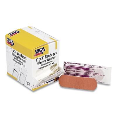 First Aid Only G167 Heavy Woven Adhesive Bandages, Strip, 1 x 3, 50/Box - Box of 50 FAOG167