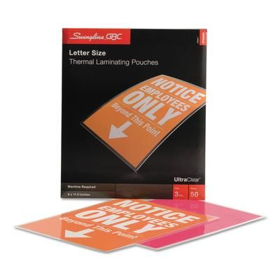 GBC® 3745690 UltraClear Thermal Laminating Pouches, 3 mil, 9" x 11.5", Gloss Clear, 50/Box - Box of 50 GBC3745690