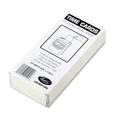Lathem Time E7-100 Time Card for Lathem Model 7000E, Numbered 1-100, Two-Sided, 100/Pack - Pack of 100 LTHE7100