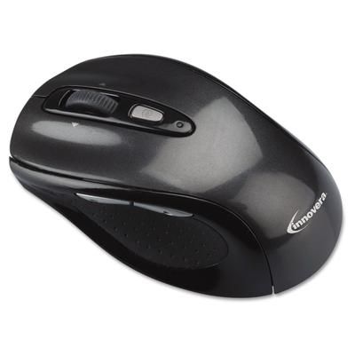 Innovera 61025 Wireless Optical Mouse with Micro USB, 2.4 GHz Frequency/32 ft Wireless Range, Left/Right Hand Use, Gray/Black IVR61025