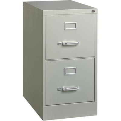 Lorell 42292 Vertical File, 22" Deep, Comm, 2-Drawer, 15" x 22", 28", LGY LLR42292