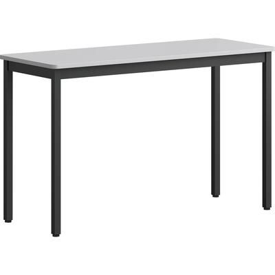 Lorell 60753 Utility Table - Gray Rectangle, Laminated Top - Powder Coated Black Base x 47.25"x 18.13", 30" Height, Melamine Top Material LLR60753