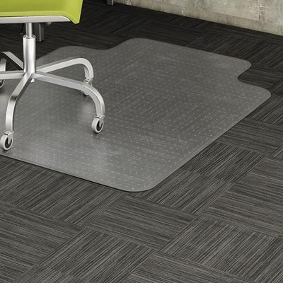 Lorell 69158 Low Pile Rectangular Chairmat, Wide 45"x53", Lip 25"x12", Clear LLR69158